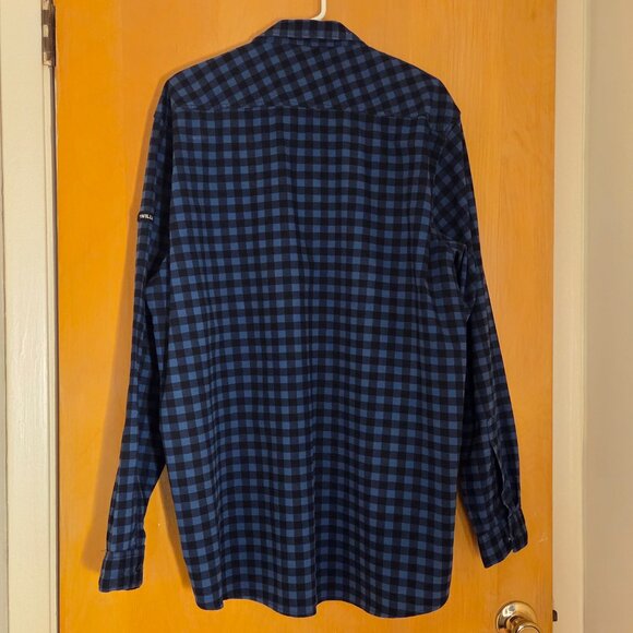 Twills United Button Up L/S Shirt Mens 4XL Blue Black Check Cotton India Made - Picture 2 of 10